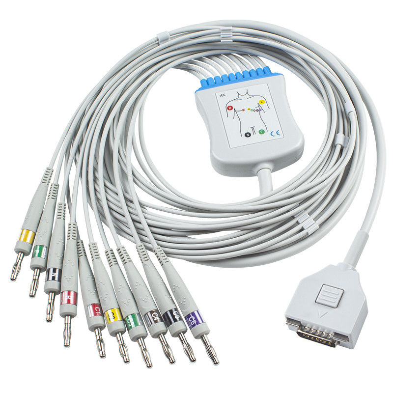 나 EKG 케이블 카디수니 EKG 환자가 KP-500 KP-500D명 모니터링한 후쿠다는 10개 리드 와이어 IEC 바나나에게 4.0 연결기를 보냅니다
