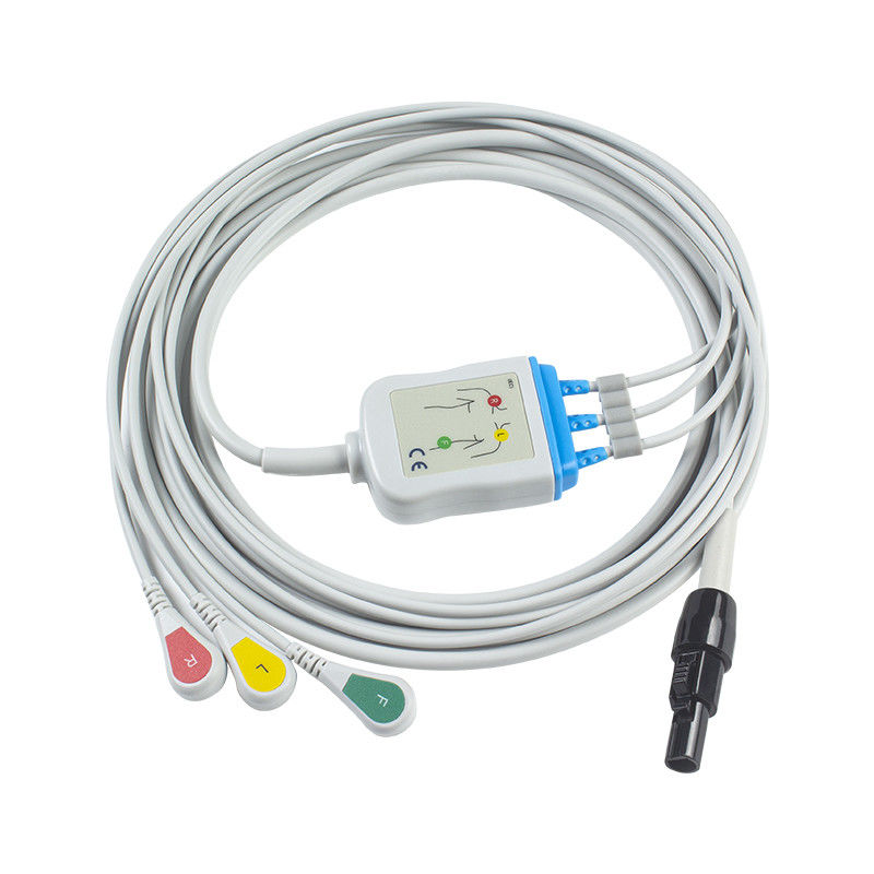웨일스 알린 프로파크 LT ECG 케이블 및 리드 와이어 환자 케이블 3 리드 ECG 리드 와이어 008-0879-00 IEC 스냅