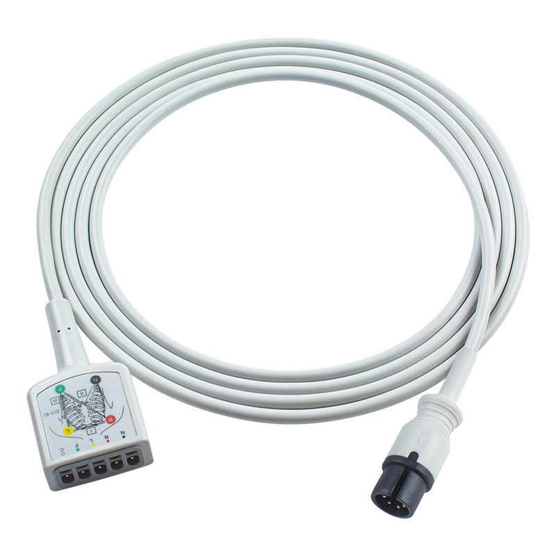 P-Philips PH AAMI 6Pin 커넥터 5Lead ECG 트렁크 어댑터 케이블 453561432691 453561227251 ECG 확장 케이블 VS 스타일