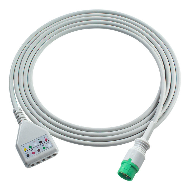 바이오 라이트 12핀 ECG 트렁크 어댑터 케이블 ECG 케이블 Din 스타일 M7000 M8000A M8500 M9500 ECG 확장 케이블