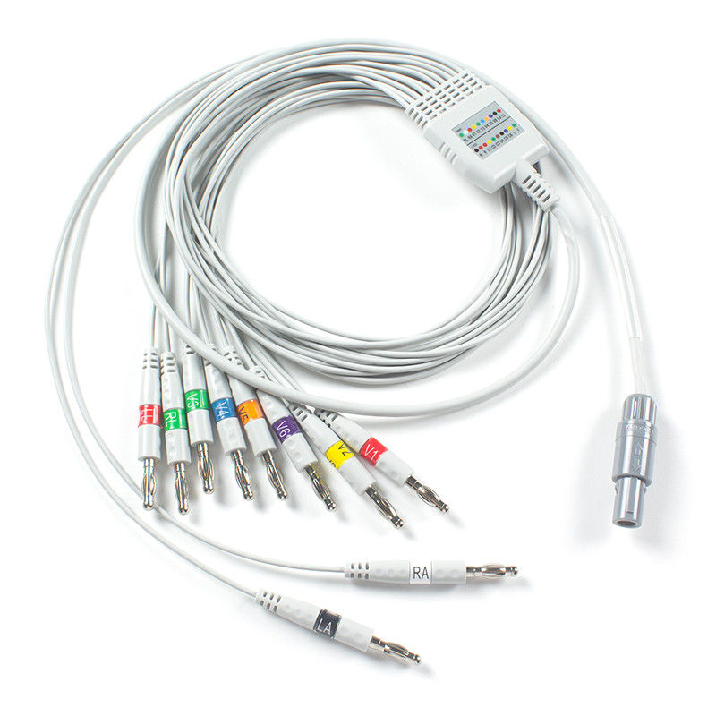 웰치 알린 EKG 케이블 AHA 바나나 PCR 100 휴식 ECG, SE-PRO-600 Cardioperfect Pro Recorder에 호환됩니다.