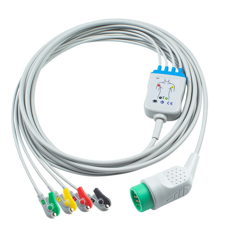 스냅 / 핑치 환자 끝 4 메드트로닉 라이프 팩 20e AHA / IEC 컬러 코딩을위한 리드 ECG 케이블