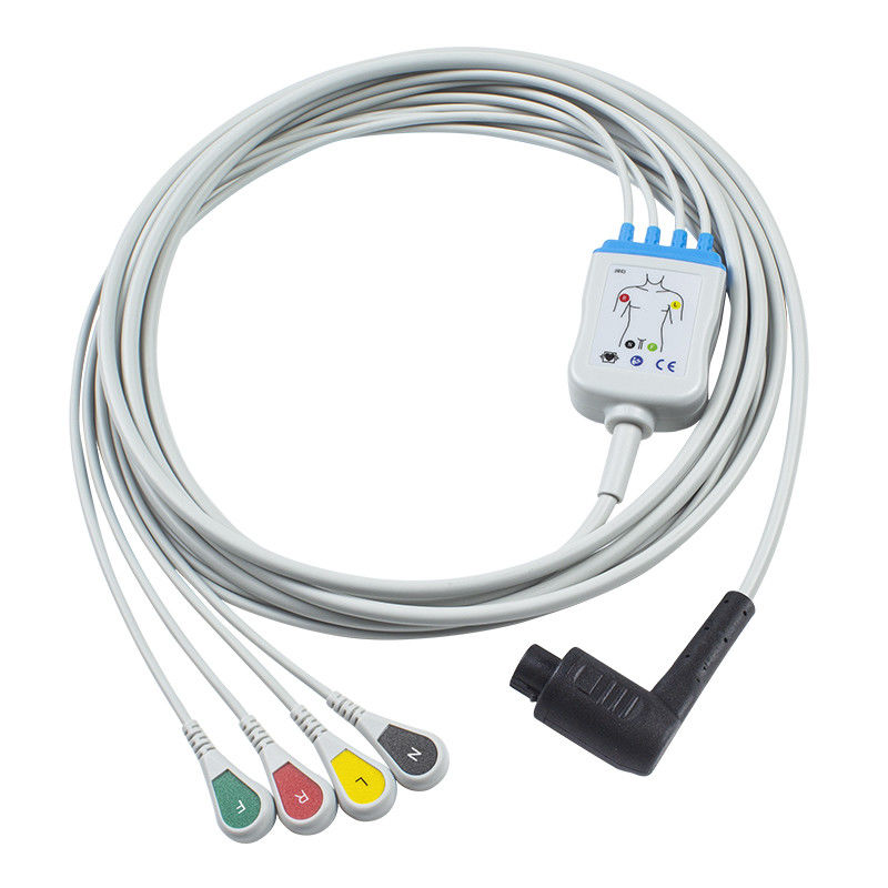 2.5m 5.0 지름 호환된 몸체 3 ECG 케이블 4환자 끝용 IEC Grabber