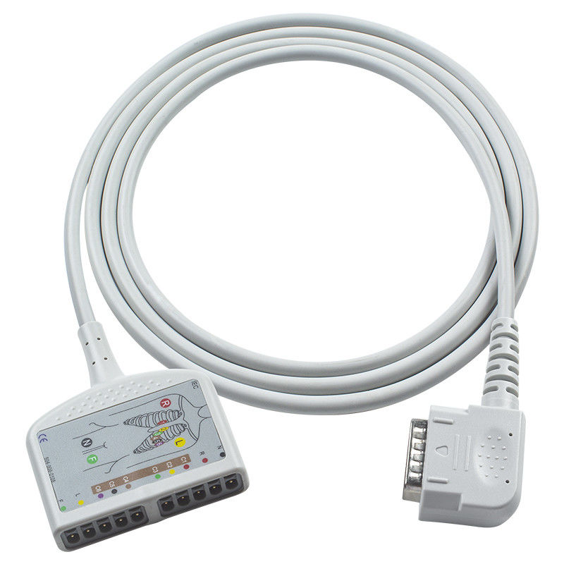 라텍스 없는 15Pin 10Lead EKG 트렁크 케이블 IEC/AHA 108 109 110 1210 1211 601 카디코 302