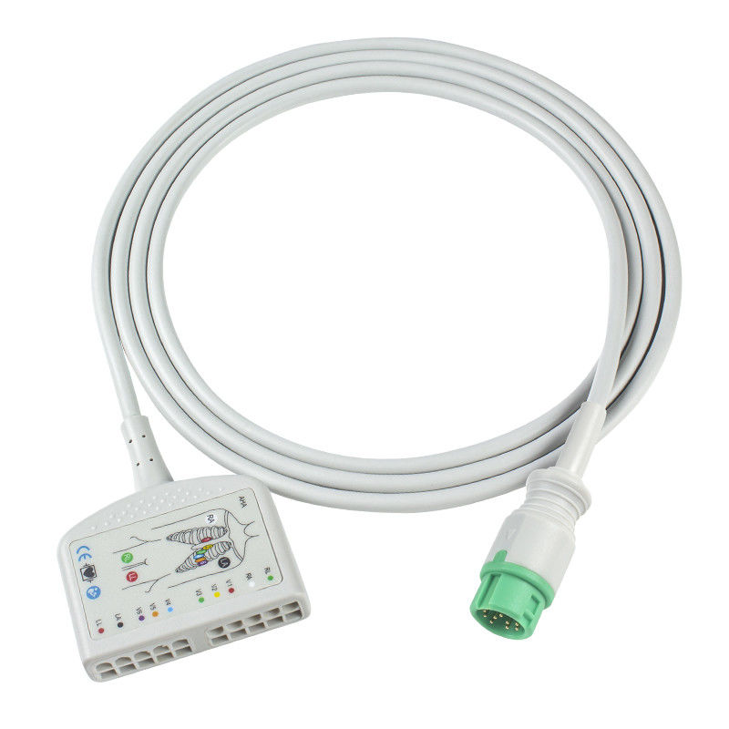 TPU 다이나스코프 DS-5100E 12Pin ECG 환자 케이블 10Lead 성인/아동 호환성
