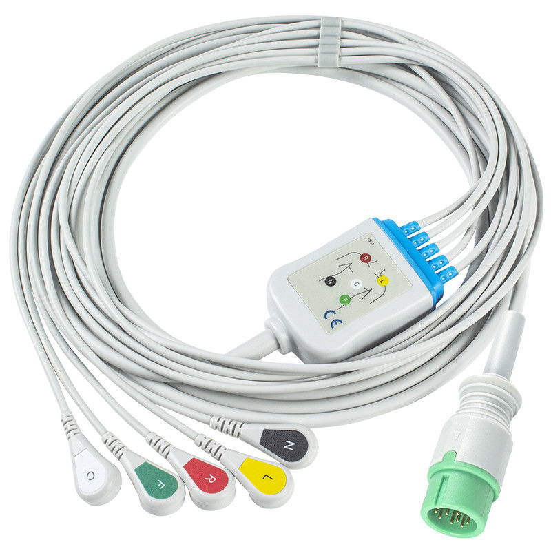 호환되는 ECG 케이블 5 메데텍 심장 모니터에 대한 리드 ECG 영국 IEC 스냅