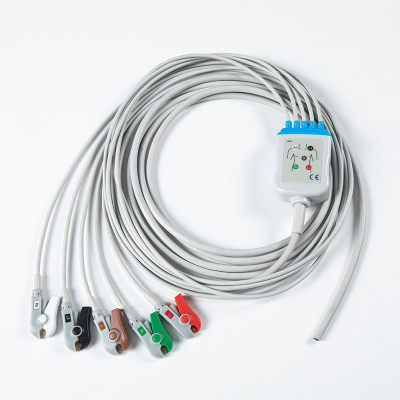 5 납 회색 AHA Grabber 병원 장비용 반 완성 된 ECG 케이블 예비 부품