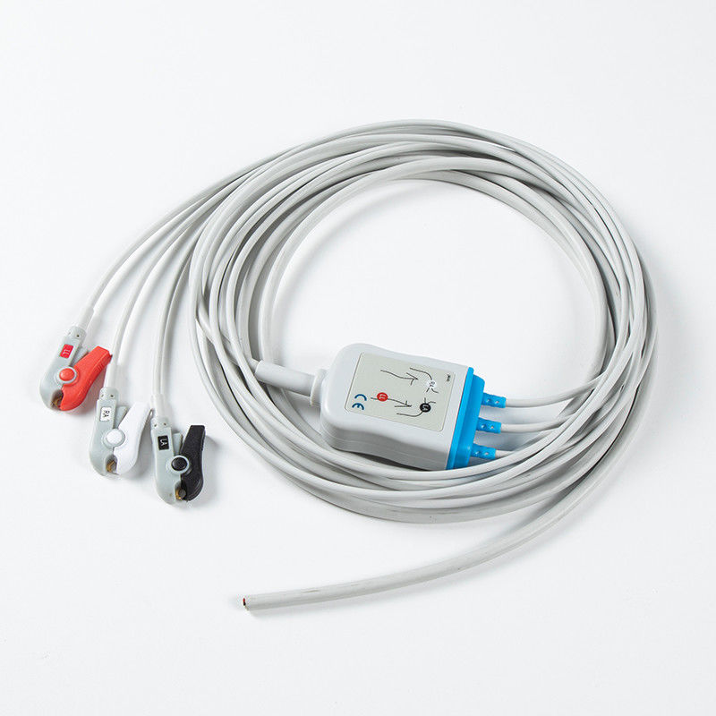 ECG 부품 3 납 AHA Grabber ECG 케이블 조립 내구성 설계 24 개월 유효기간