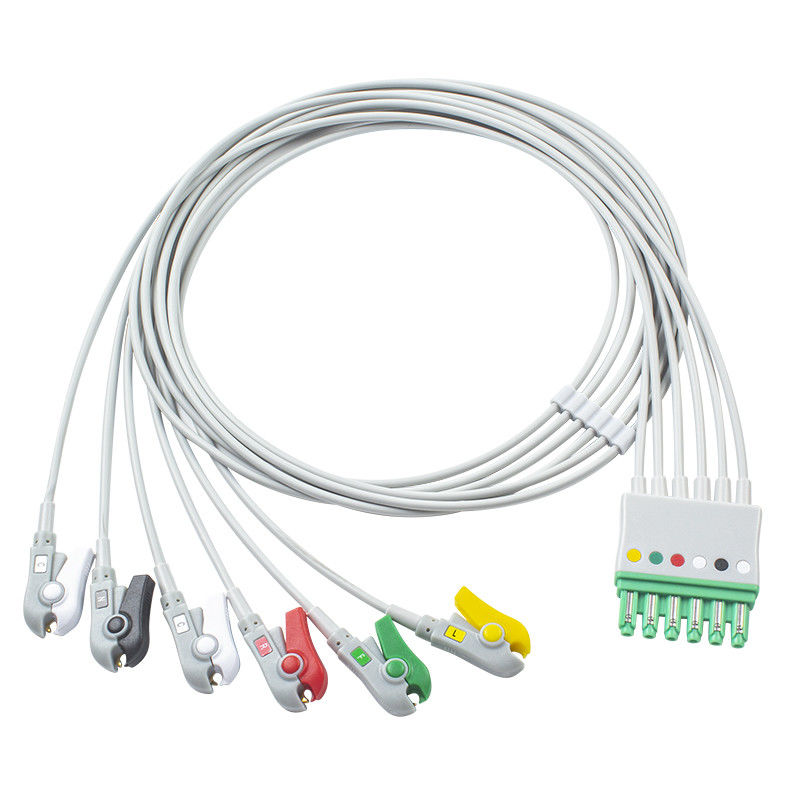 지멘스 드레거 MP03405 ECG 도선 6은 IEC 클립 외에 케이블 포착기 M300 무한대 M540 멀티메드를 이끕니다