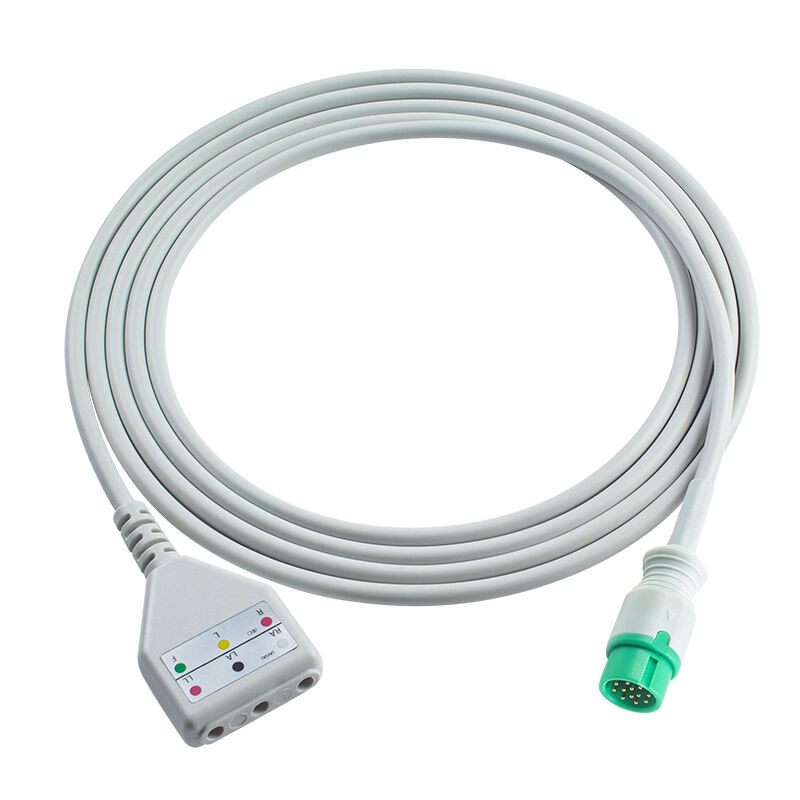 바이오라이트 12Pin 3 5Lead ECG 트렁크 어댑터 케이블 O-ximax Tech AnyView A2 A6 A4 A8 Q7 Q5 ECG 확장 케이블 Din 스타일