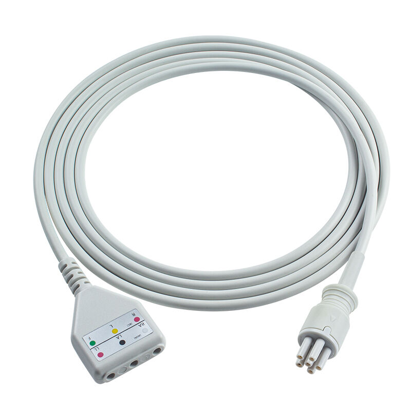 옴론 > 콜린 6핀 커넥터 3 5리드 ECG 트렁크 어댑터 케이블 MC039-55 ECG 확장 케이블 Din 스타일