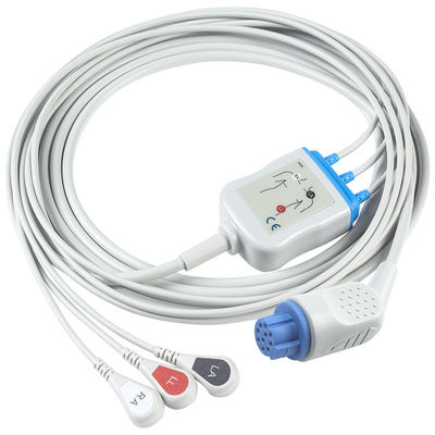 데이텍스 오메다 호환 직결 ECG 케이블 및 유도선 3Lead AHA 스냅